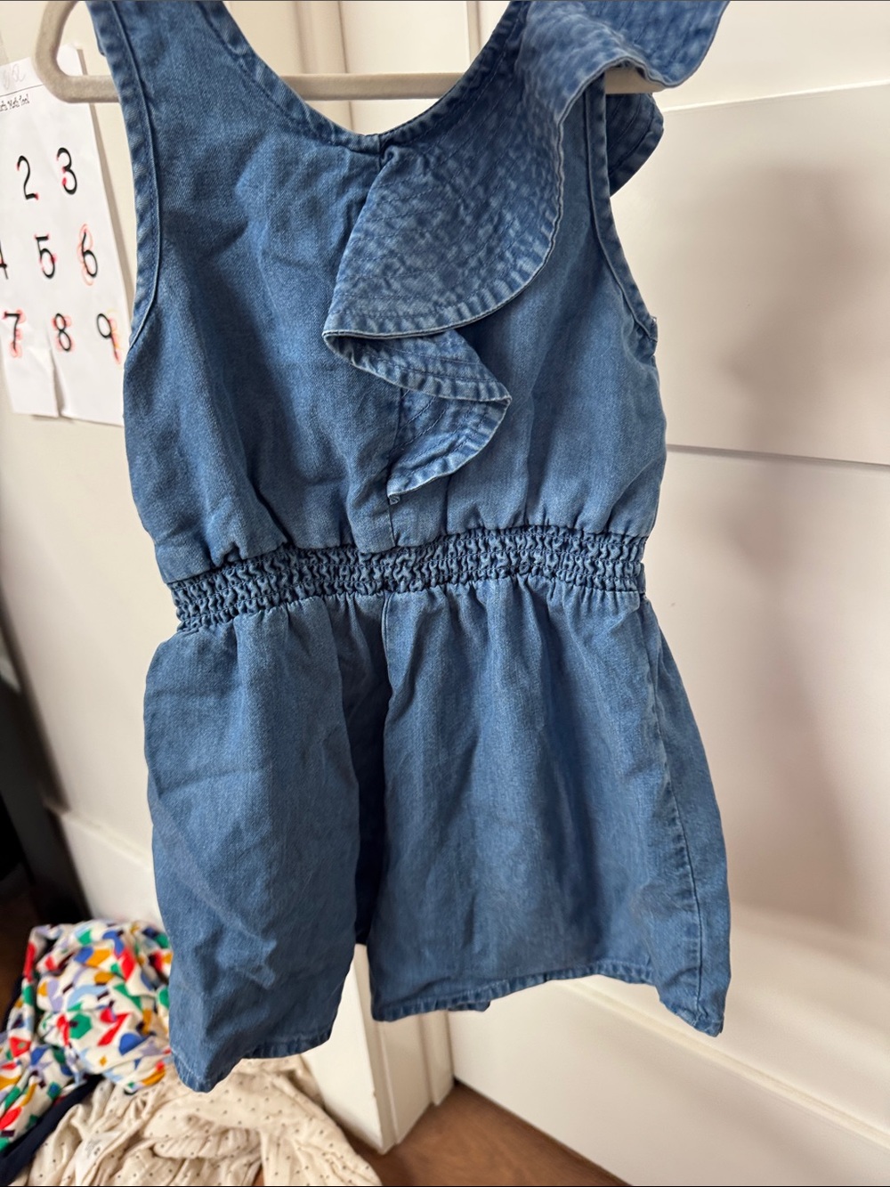 Habitual Denim Blue Ruffle Romper - Picture 3 of 3